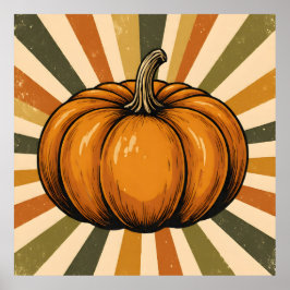 Poster Charme de Pumpkin Sunburst