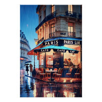 Charme Parisiense: Vintage Paris Street Cafe Poste