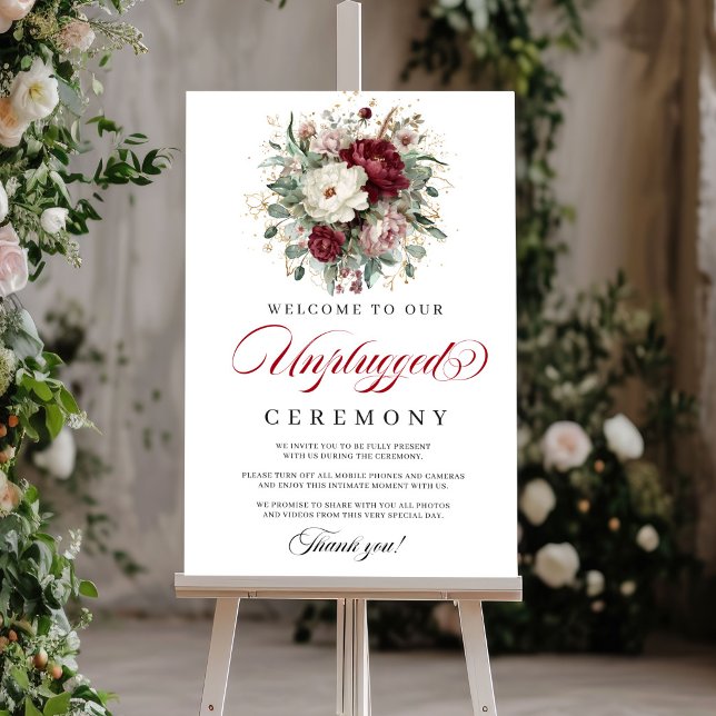 Poster Charming Blush Burgundy Cerimônia Sem Aparelhos (Charming Blush Burgundy Unplugged Ceremony)