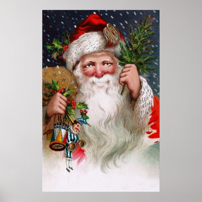 Póster Charming Vintage Santa Claus (Frente)