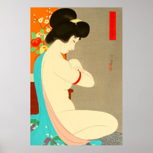 Poster Charming Woman Morikane 1931 Art Japonês