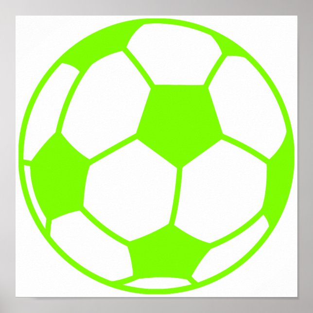 Póster Chartreuse, Neon Green Soccer Ball (Frente)