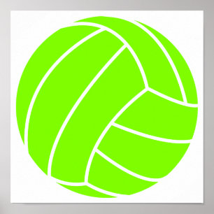 Póster Chartreuse, Neon Green Voleibol