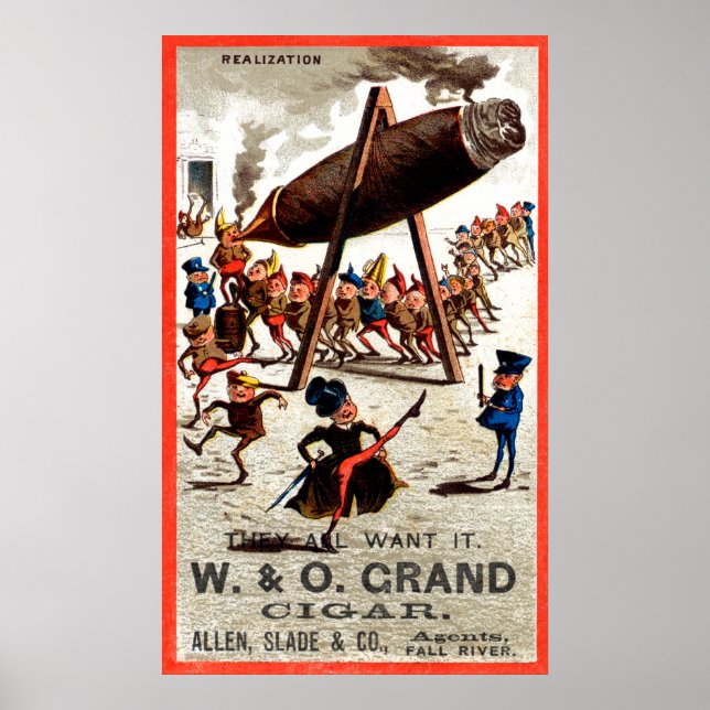 Poster Charuto Grande Vintage 19C (Frente)