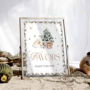 Poster Chás de fraldas De Inverno Do Urso Polar Bonito