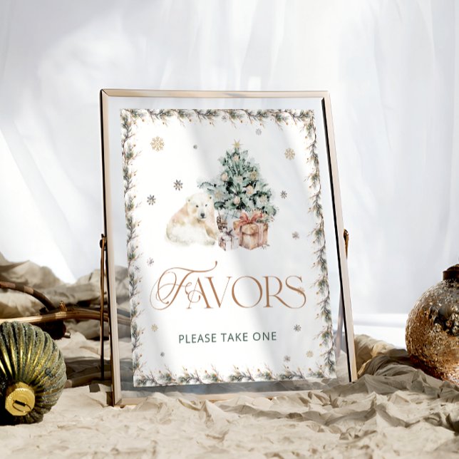 Poster Chás de fraldas De Inverno Do Urso Polar Bonito (Criador carregado)