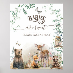 Poster Chás de fraldas florestais de animais silvestres