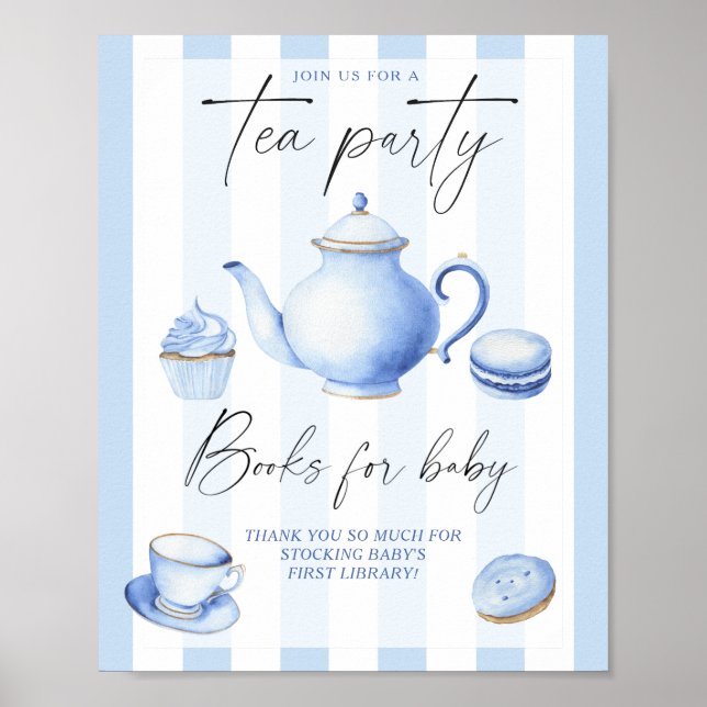Poster Chás de fraldas para bebês do Tea Party Boy (Frente)