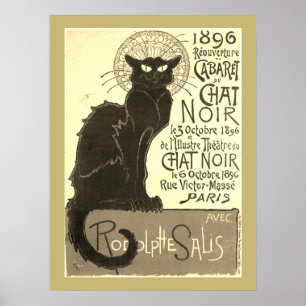 Poster Chat Noir Steinlen Belle Epoque Vintage Sepia Art