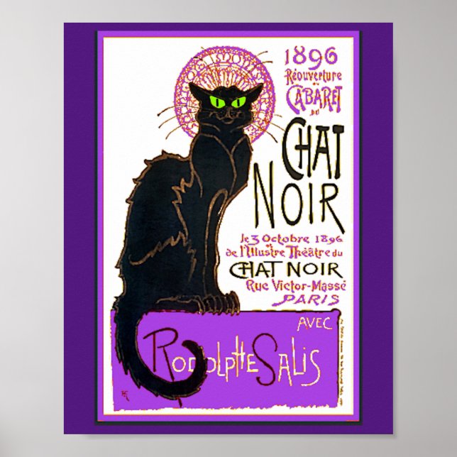 Poster Chat Noir, Steinlen Fine Art, (Frente)