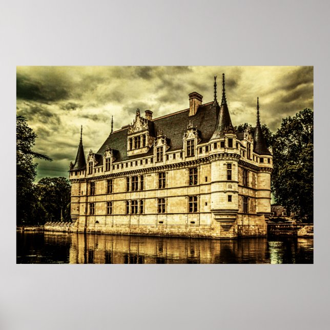 Poster Chateau Azay le Rideau, França. (Frente)