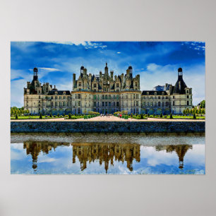 Poster Chateau de Chambord, França.