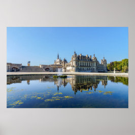 Poster Chateau de Chantilly com reflexo em um lago