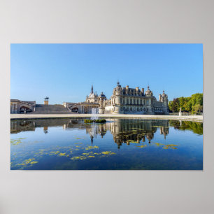 Poster Chateau de Chantilly com reflexo num lago