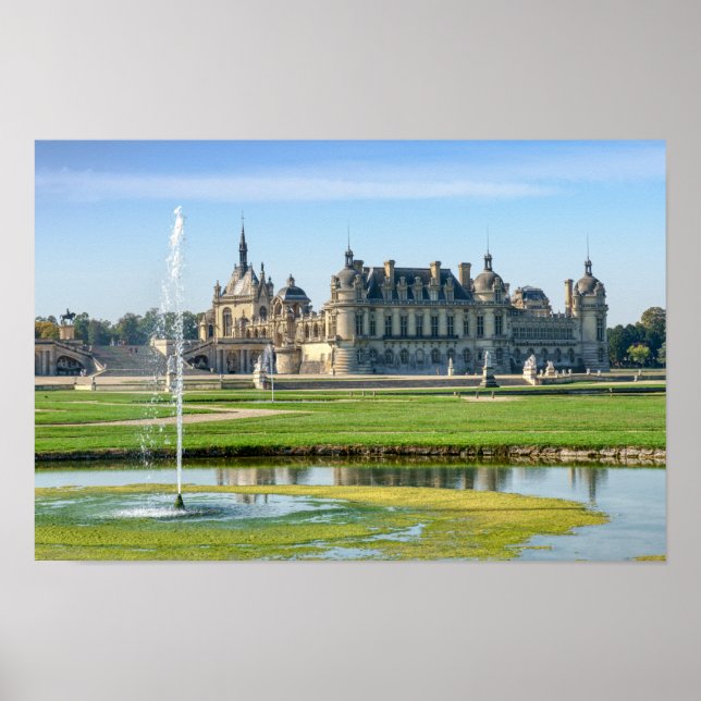 Poster Chateau de Chantilly e Le Notre Garden - França (Frente)