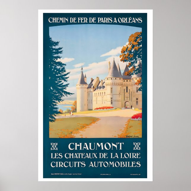 Poster Chateau de Chaumont Castelos do Vale do Loire (Frente)