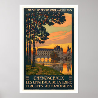 Poster Chateau de Chenonceau Chateaux of the Loire Valley