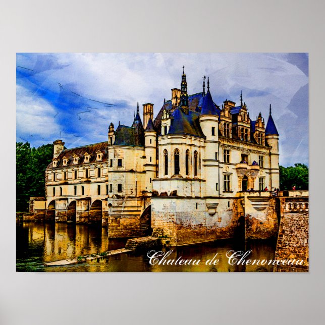 Poster Chateau de Chenonceau. França. (Frente)