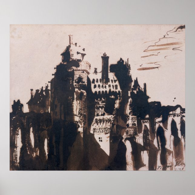 Póster Chateau fortificado por duas Pontes (Frente)
