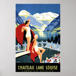 Poster CHATEAU LAKE LOUISE Women Canadian Rockies Viagem