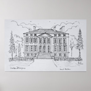 Póster Chateau Margaux Bordeaux, France