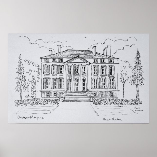 Póster Chateau Margaux | Bordéus, França (Frente)