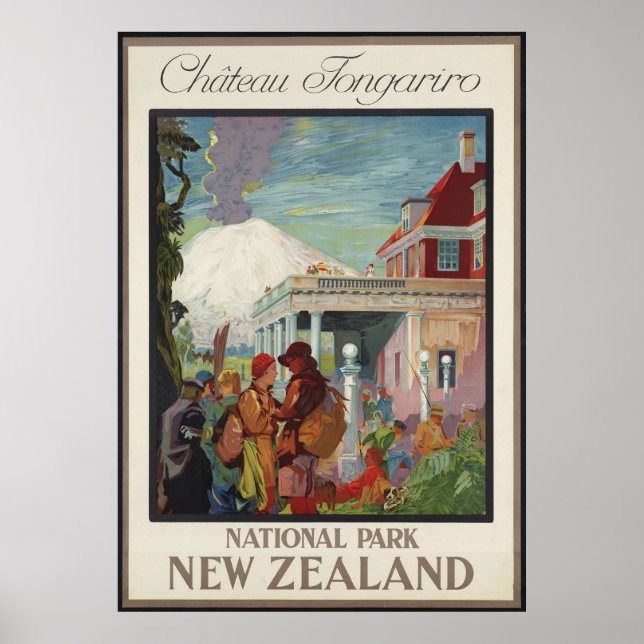 Poster Chateau Tongariro Nova Zelândia (Frente)