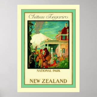Póster Château Tongariro ~ Parque Nacional ~ Nova Zelândi