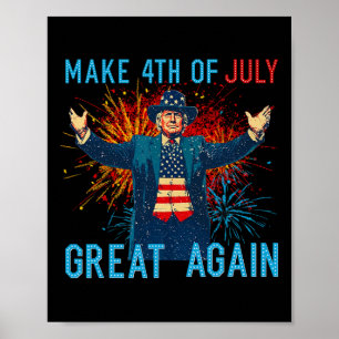 Poster Chato Trump Faça 4 De Julho Grande Novamente Fogos