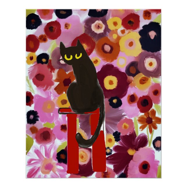 Póster Chaton En Fleurs (Frente)