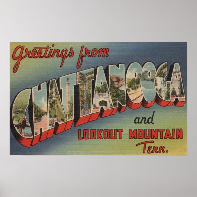 Póster Chattanooga, Tennessee - Grande Cena de Letra 2 (Frente)