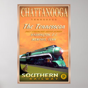 Poster CHATTANOOGA Tennessee Viagem de Trem da Southern R