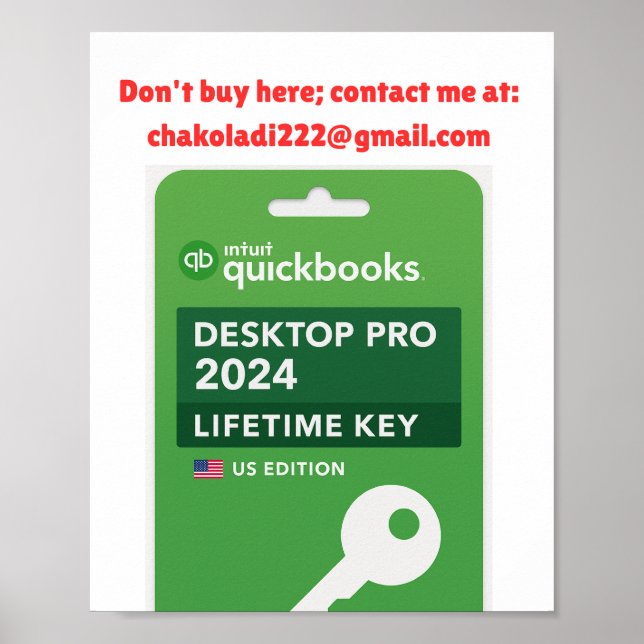 Poster Chave da Edição Pro do Intuit Quickbooks Desktop 2 (Frente)