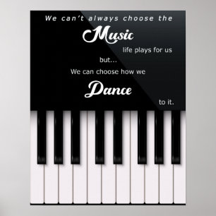 Poster Chave Piano com Citação de Música e Dança
