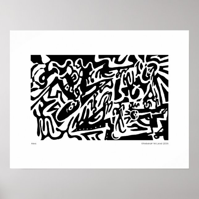 Poster "Chaves", abstrato digital B&W (Frente)