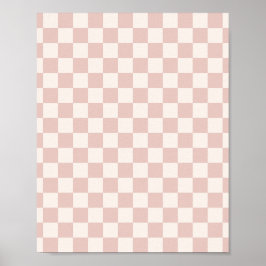 Poster Check Pale Beige Checkered Pattern Board