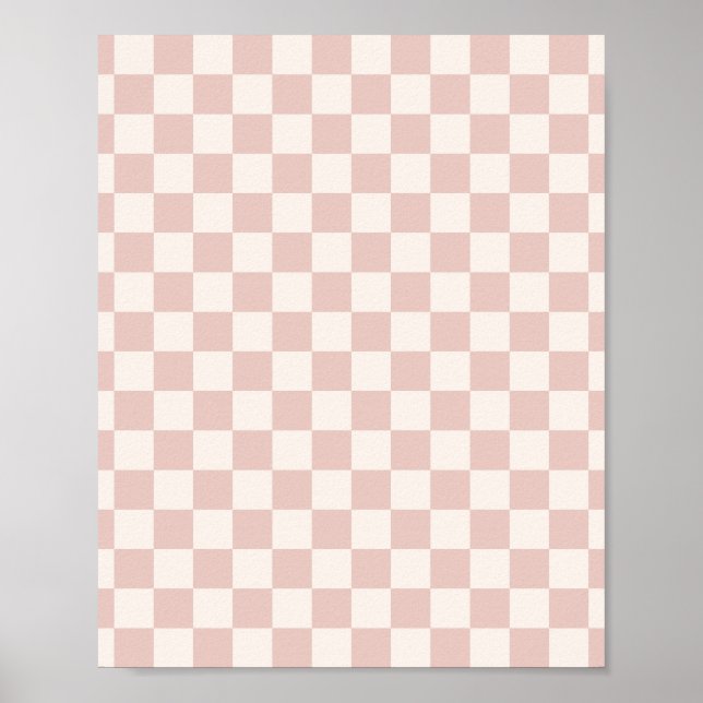 Poster Check Pale Beige Checkered Pattern Board (Frente)