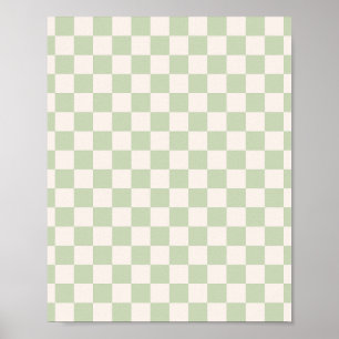Poster Checkboard Pastel Green Checkage Check