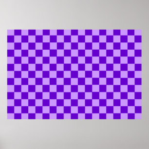 Póster Checkerboard de combinação roxa Classic por STay