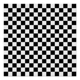 Póster Checkerboard preto e branco clássico por STaylor