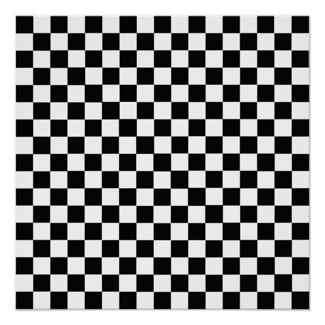Póster Checkerboard preto e branco clássico por STaylor (Frente)