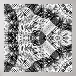 Poster Checkered Sine Wave Distortion Mirrored 8x8x3x