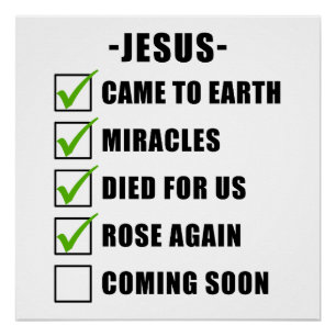 Póster Checklist para a missão de JESUS: Christian Faith 
