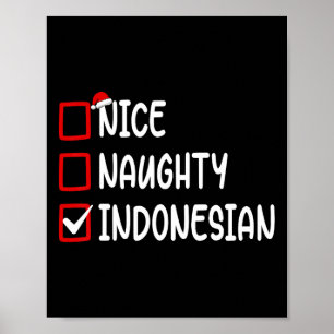 Poster Checklist para o natal, bom garoto indonésio Gi