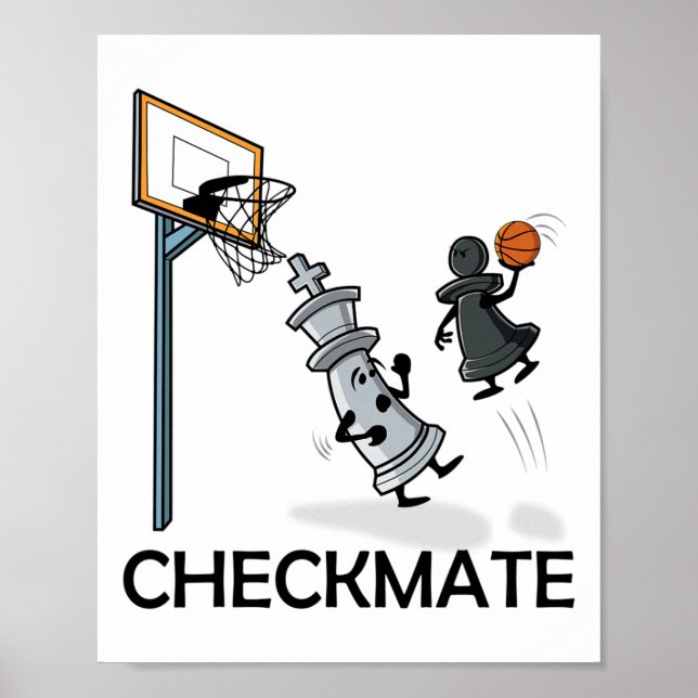 Poster Checkmat Do Chess Player Chessboxe E Do Sketll Lov (Frente)