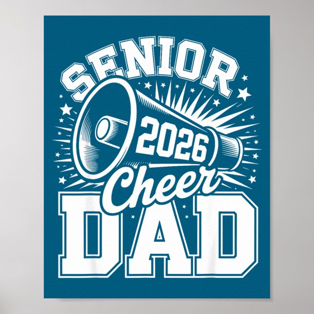 Poster Cheer Class Senior 2026 Proud 2026 Dad Cheerleader (Frente)