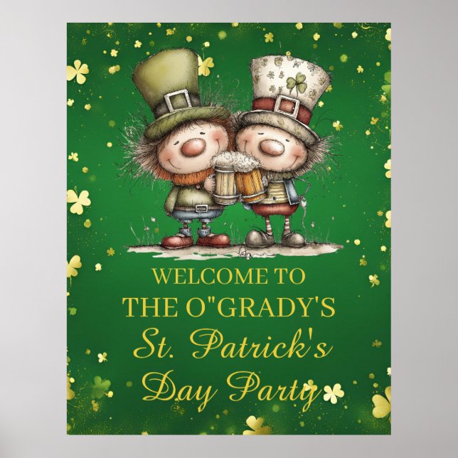 Poster Cheerful St. Patrick’s Day Party Illustration (Frente)