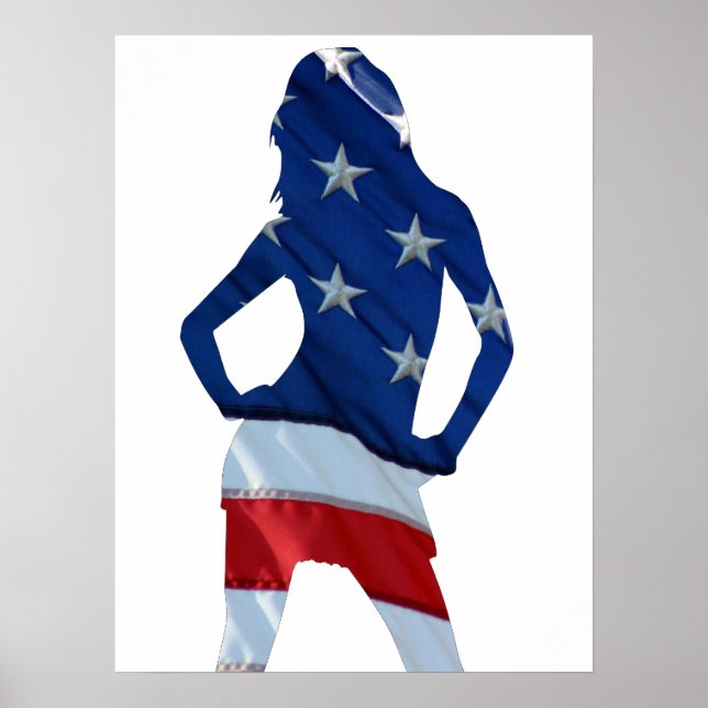 Póster Cheerleader americano em qualquer cor (Frente)