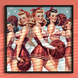 Poster Cheerleaderes de Vintage