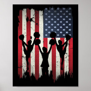 Poster Cheerleaders EUA Bandeira Americana 4 De Julho Che